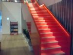 ONSITE SPRAY PAINTING, , This structural steel staircase was welded together onsite. All the welds were filled, sanded, primed and more sanding before the top coat was electrostatic sprayed onsite. We completed 5 staircases for the new Coca Cola sydney office., 288